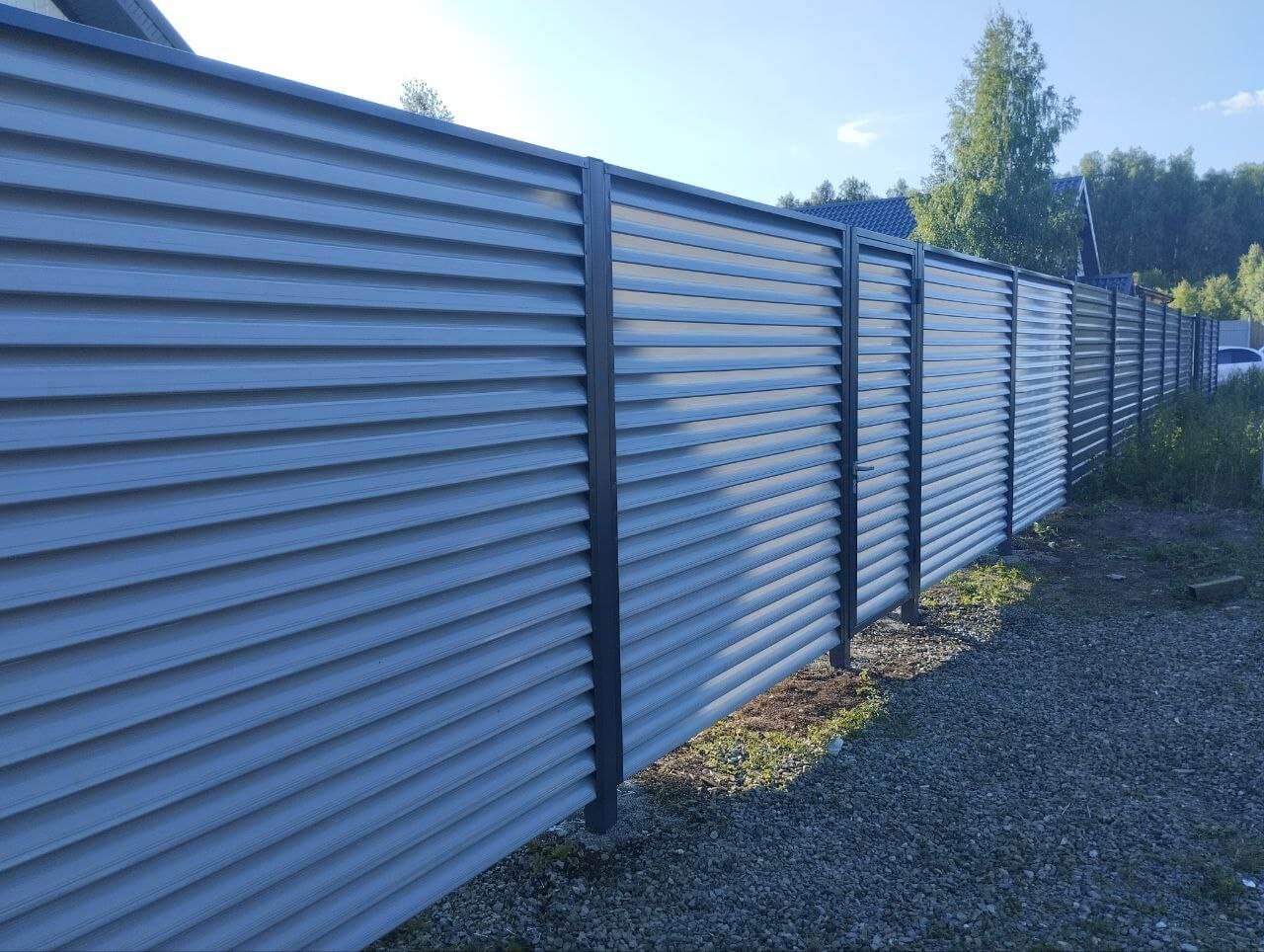 Забор из ламелей еврожалюзи 20м RAL7004 Серый в Алматы