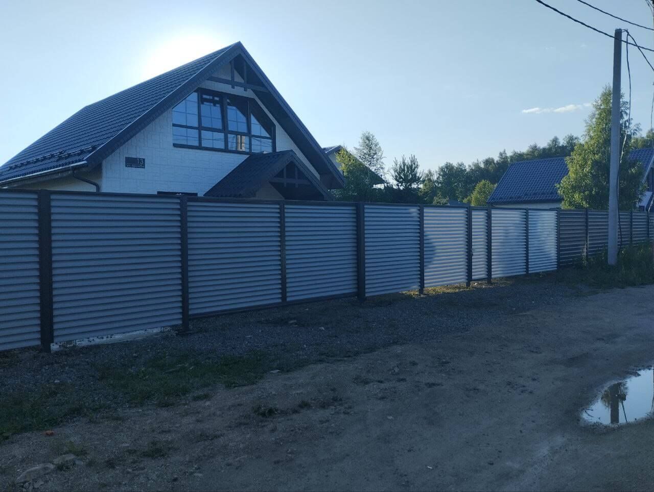 Забор из ламелей еврожалюзи 20м RAL7004 Серый фото 3 в Алматы