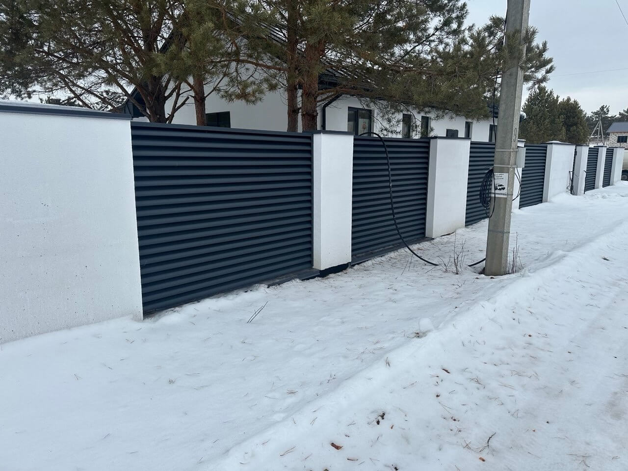 Забор-жалюзи 76м RAL7024/7024 Серый Графит двусторонний МАТТЕ фото 3 в Алматы