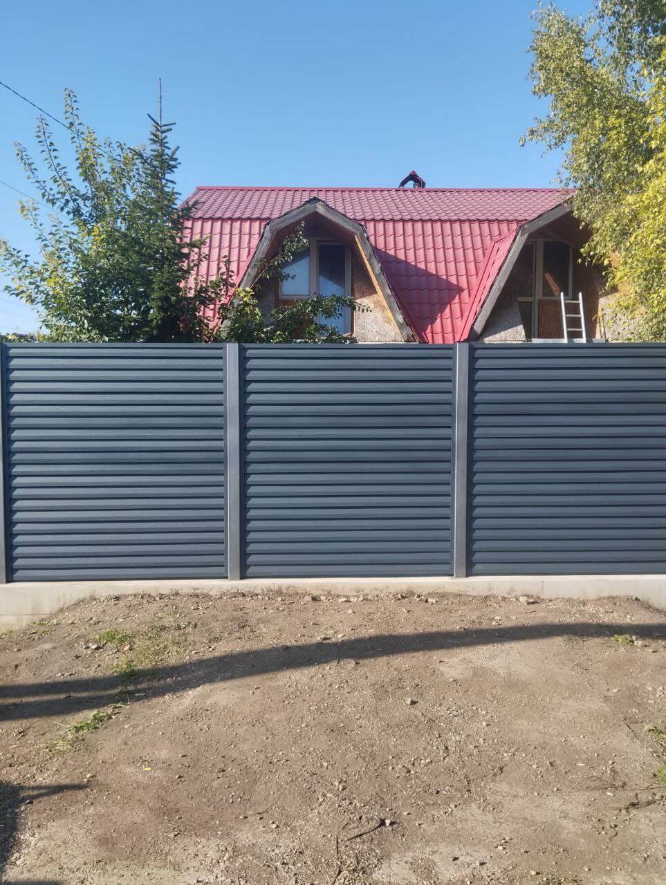 Забор-жалюзи из ламелей Реснички 54м RAL7024/7024 Серый Графит двусторонний МАТТЕ в Алматы